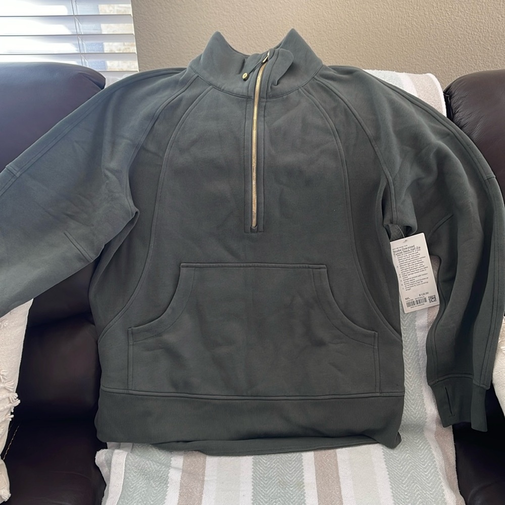 Lululemon long funnel neck half zip scuba